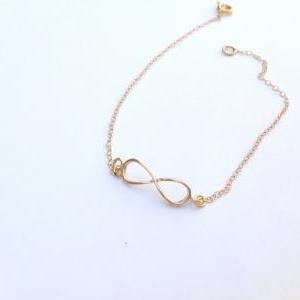 Gold Anklet, Infinity Anklet, Simple, Infinity..