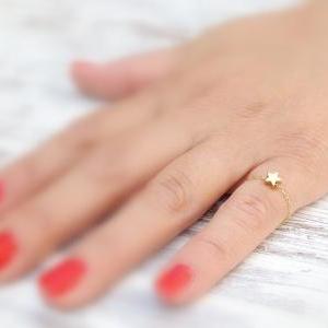 Chain Ring,gold Ring , Star Ring, Gold Filled..