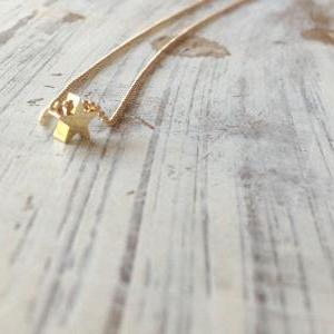 Gold Necklace, Petite Star Necklace, Tiny..
