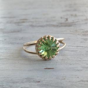 Peridot Ring, Gold Ring, Gemstone Ring, Cocktail..