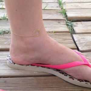 Anklet, circle anklet, tiny circle ..