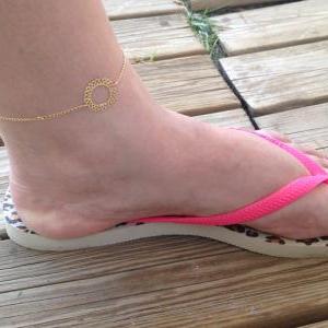 Anklet, circle anklet, tiny circle ..