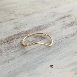 Gold Ring, Knuckle Ring, Stacking Ring, Chevron..