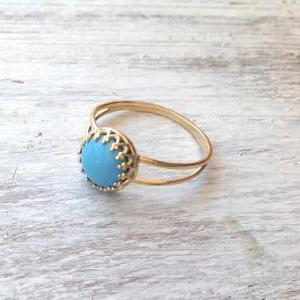 Gold Ring, Summer, Turquoise Ring, Stacking Ring,..