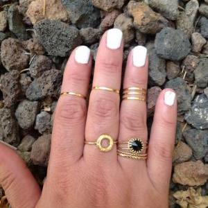4 Gold Rings, Stacking Rings, Knuckle Rings, Thin..