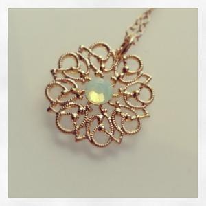 Gold Necklace, Gold Flower Necklace, Delicate..