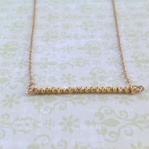 Gold Bead Necklace, Gold Necklace, Tiny Beads..