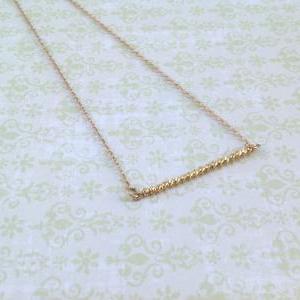 Gold Bead Necklace, Gold Necklace, Tiny Beads..