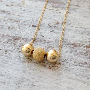 Gold Necklace, Ball Necklace, Gold Filled Ball..