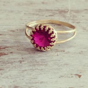 Gold Ring,pink Ring, Stacking Ring, Vintage Ring,..