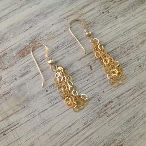 Gold Earrings, Gold Filled Earrings, Chain..