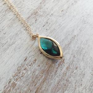 Gold Necklace, Impressive Necklace, Green..