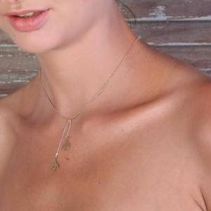 Gold Necklace, Lariet Necklace, Gold And Silver..