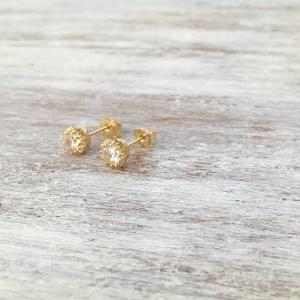 Gold earrings, crystal stud earings..