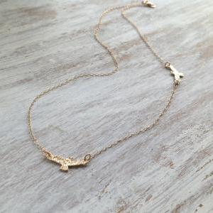 Gold necklace, seagull necklace, go..