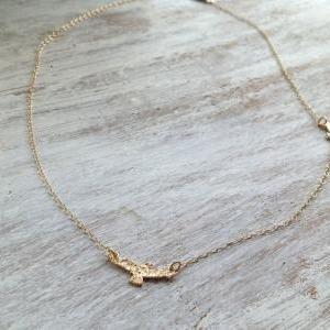 Gold Necklace, Seagull Necklace, Gold Filled..