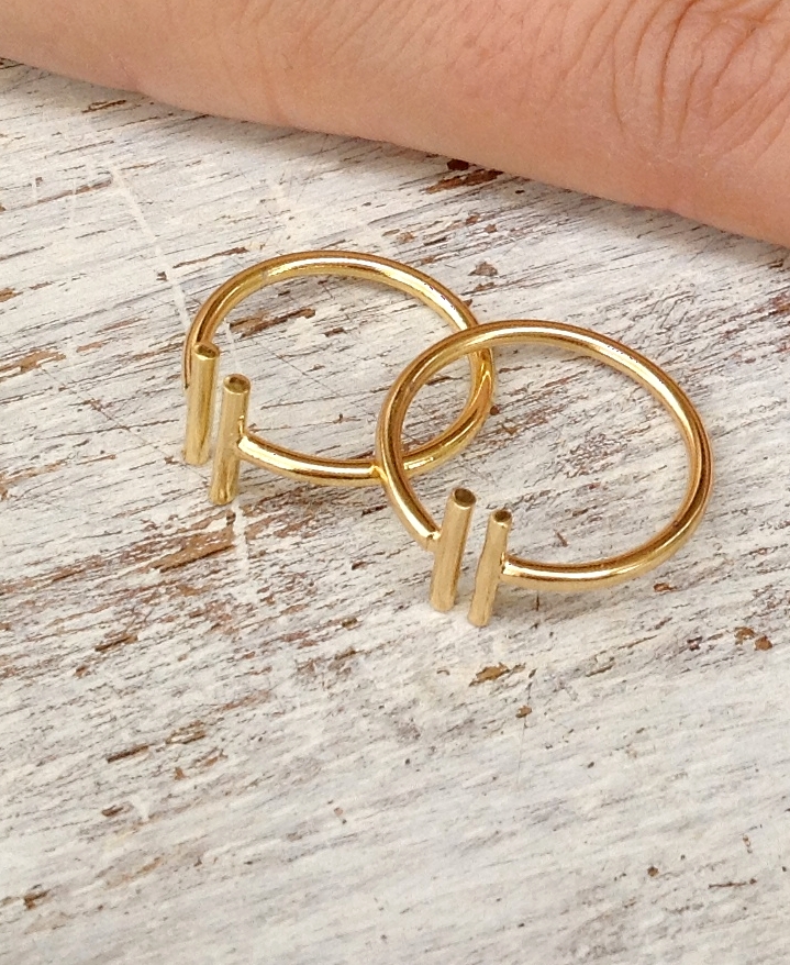Adjustable ring, gold ring, knuckle ring, bar ring, adjustable gold ring, gold knuckle ring - R004