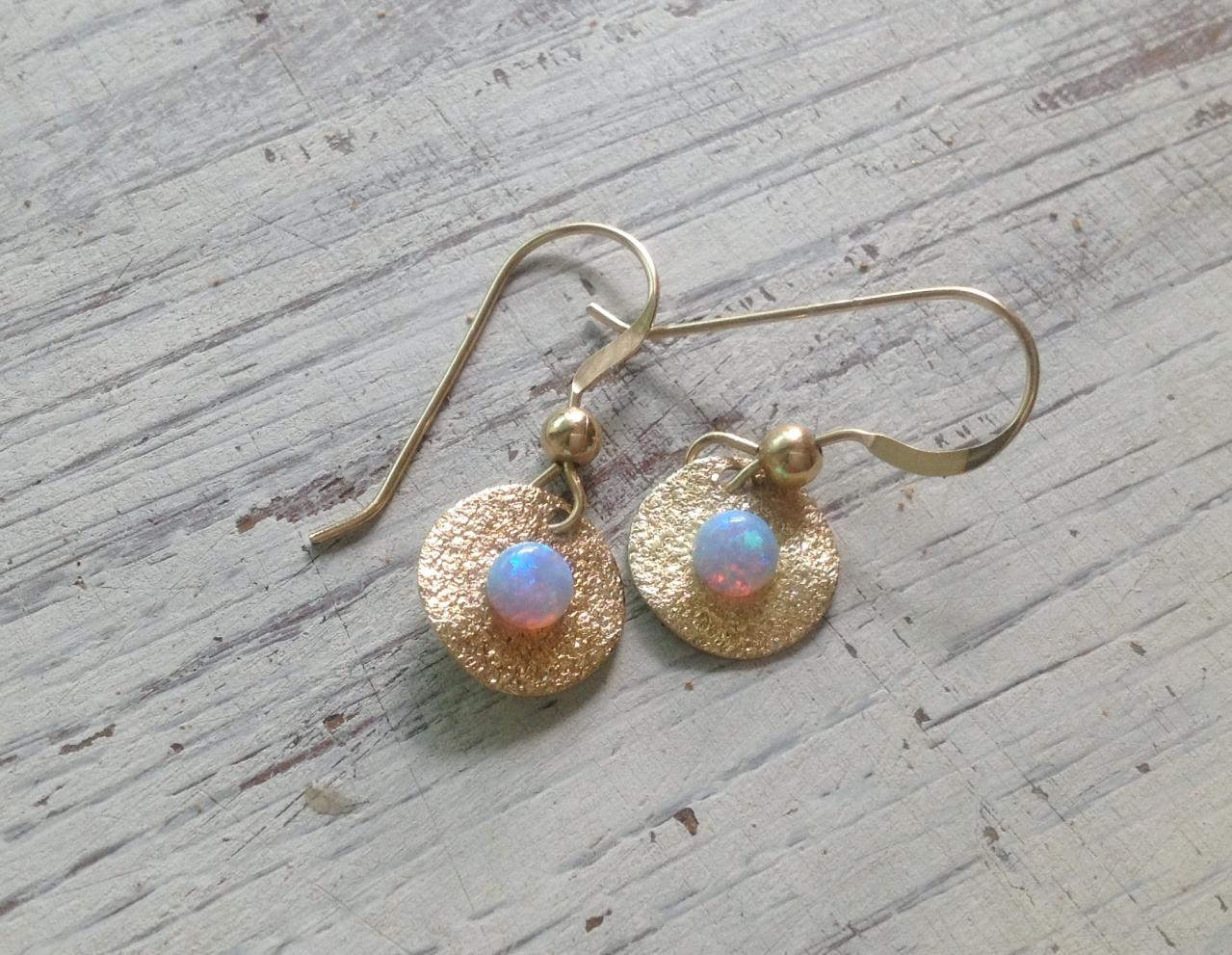 Gold Earrings, Opal Earrings, Gold Dangle Earrings, Opal, Simple Earrings, Everyday Gold Earrings, Gold Filled Earrings 6626