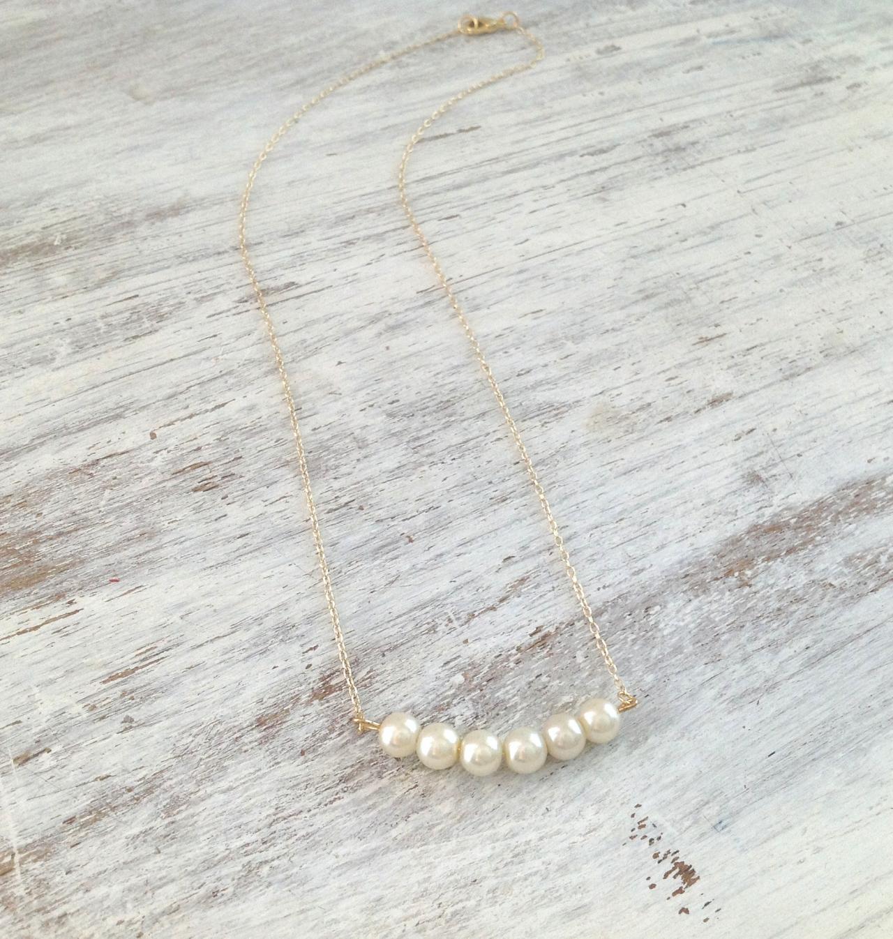 bridesmaid necklace, gold necklace, gift for her, white pearls and gold, gold necklace, weddings - 557