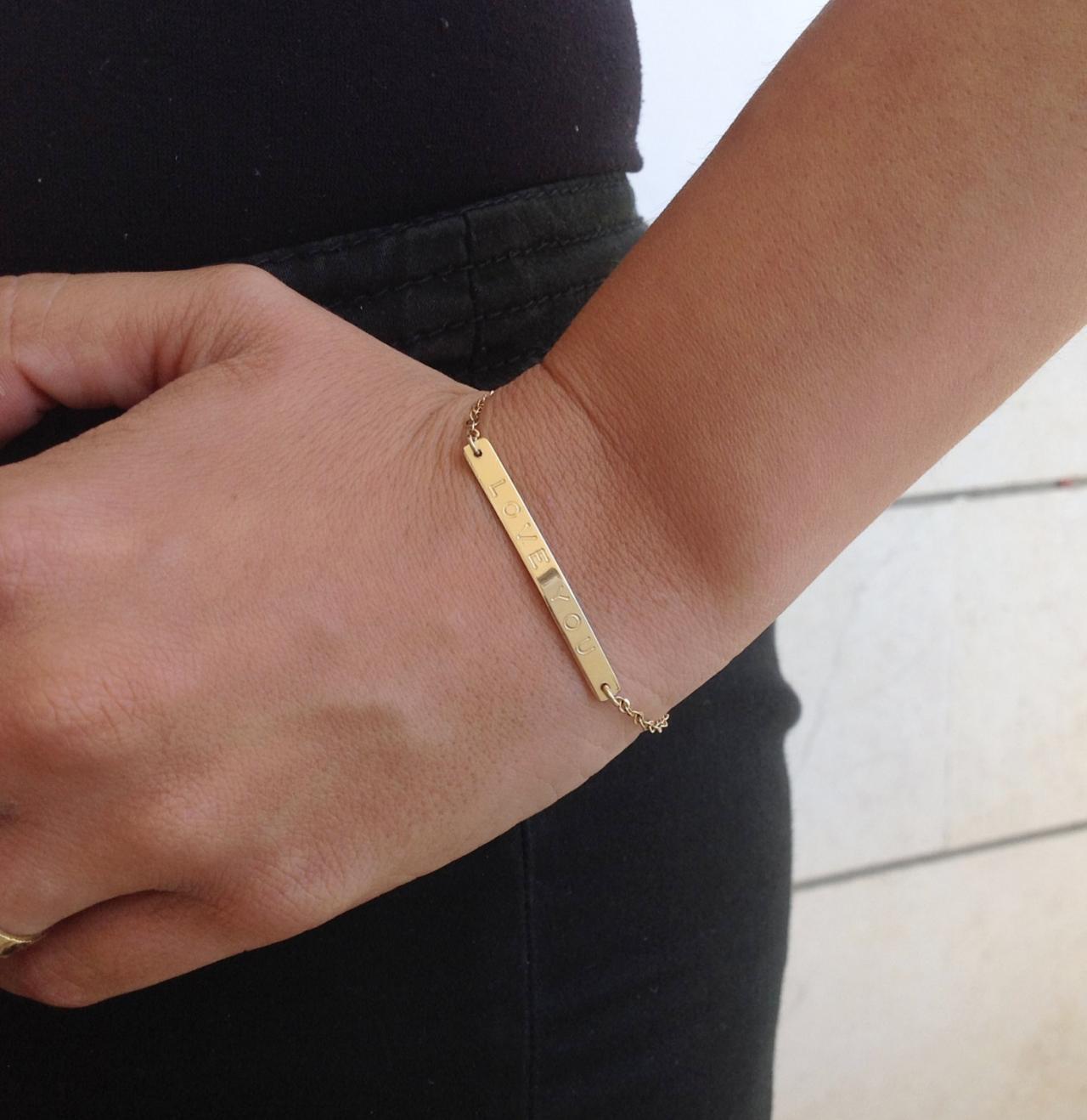Personalized bracelet- nameplate bracelet - gold nameplate bracelet - custom bar bracelet - gold filled bracelet B020