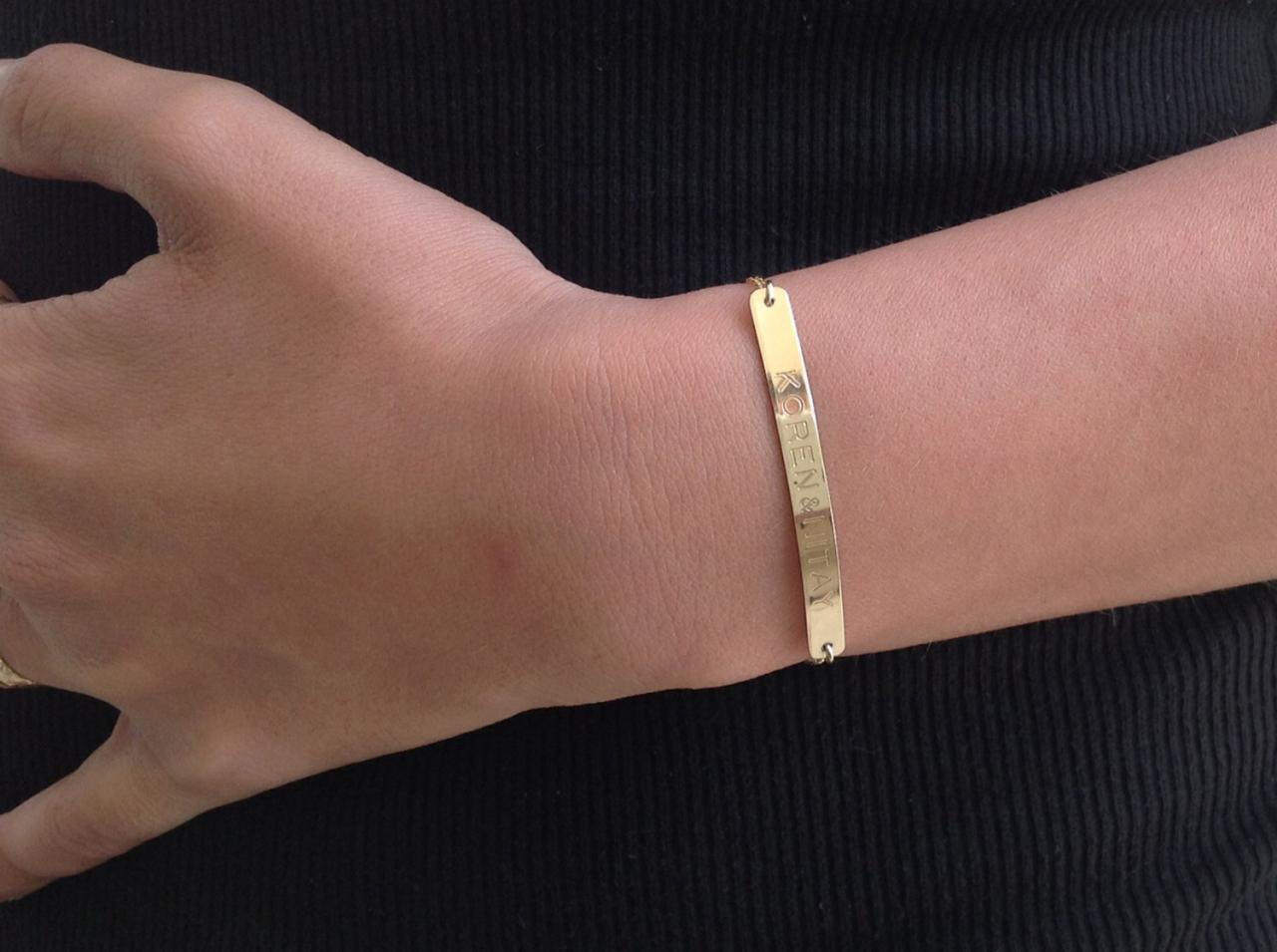 Personalized bracelet, name bracelet, gold bracelet, personalized jewelry, custom bracelet - B017