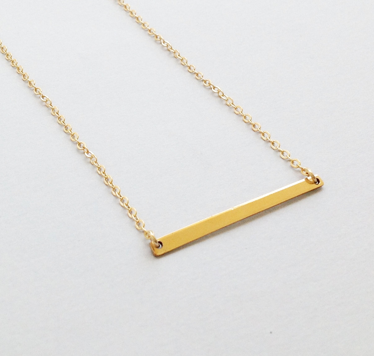 Bar Necklace - Gold Necklace- Gold Bar Necklace - Gold Filled Necklace- Bar Jewelry B009