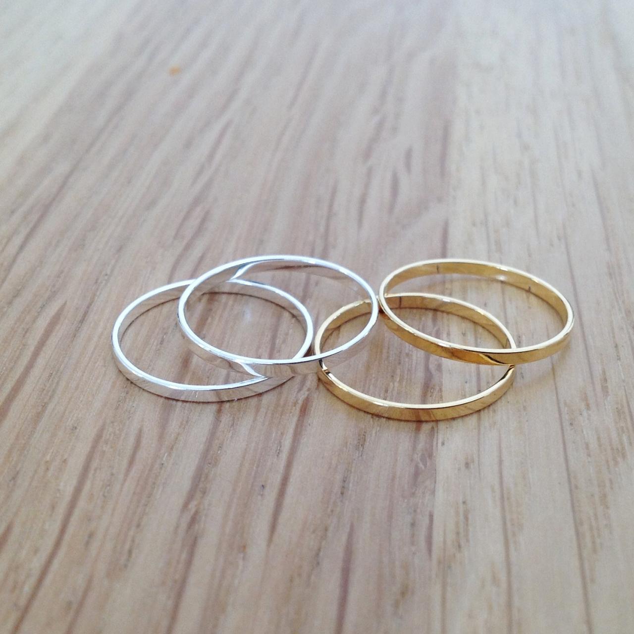 Set Of 4 Rings, Stacking Rings, Knuckle Rings, Thin Rings, Tiny Ring, Stackable Rings, Silver Knuckle Rings A10
