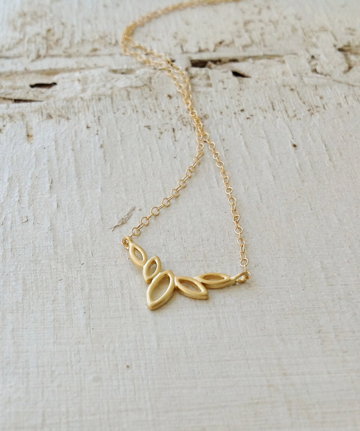 Gold Necklace, Gold Flower Necklace, Lotus Necklace, Dainty Necklace, Simple Gold Necklace, 1gold Filled Necklace - D5