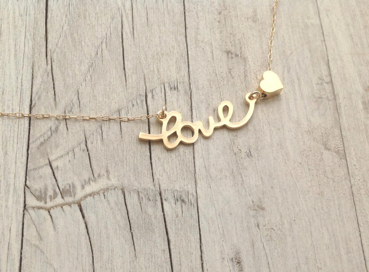 Gold Necklace, Love Necklace,heart Bead, Simple Necklace, Tiny Gold Necklace, Petite Jewelry,1 Teenage, Friendship Necklace 014