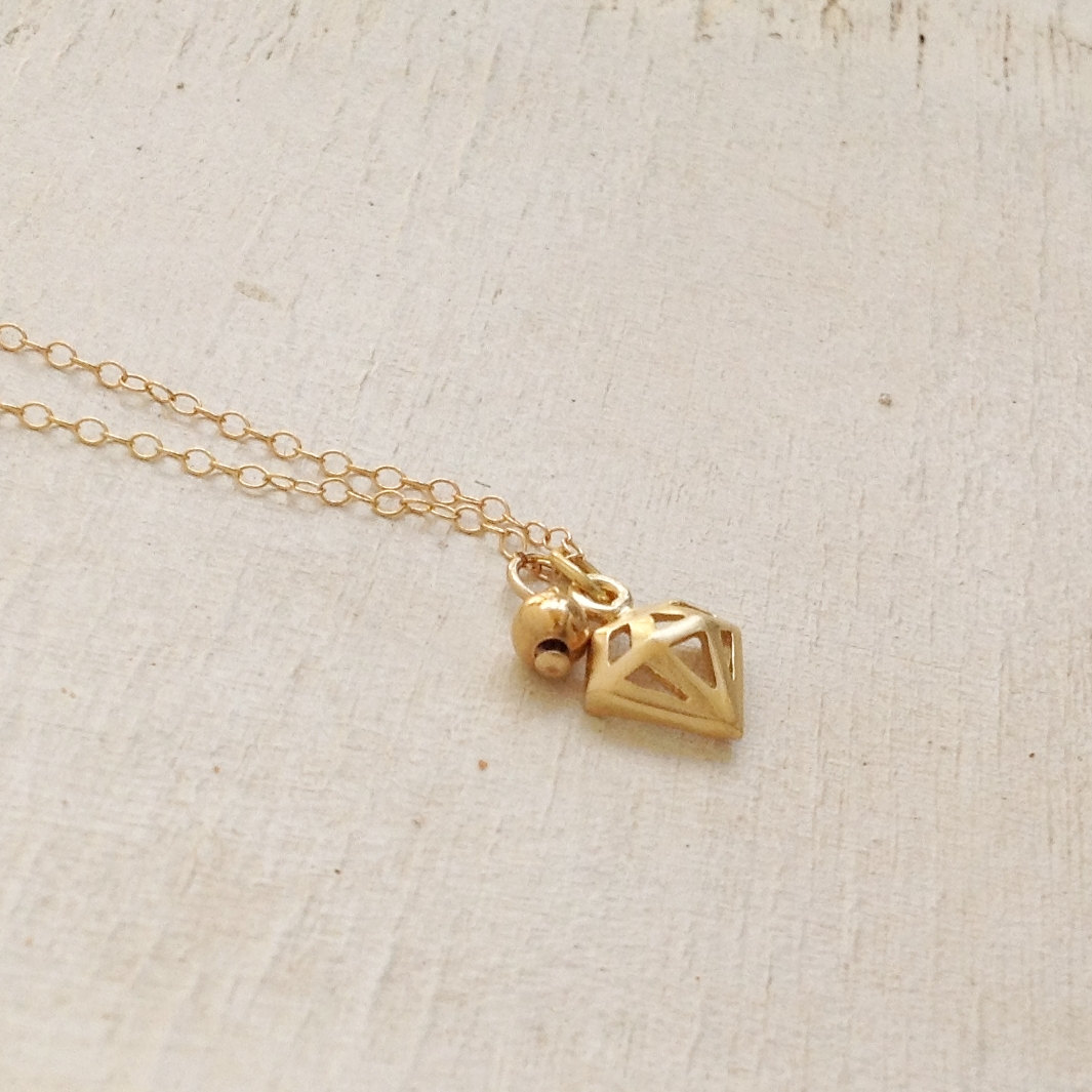 Gold Necklace, Gold Filled Necklace, Diamond Necklace, Dainty Necklace, Everyday Necklace, 1gift For Her - D14
