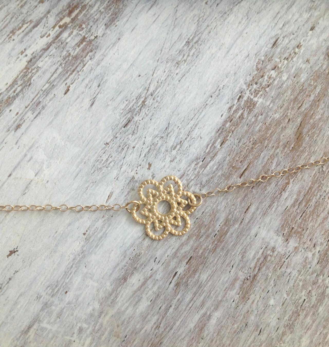 gold necklace, gold flower necklace, delicate necklace, simple gold necklace, tiny necklace, 1mothers day A521