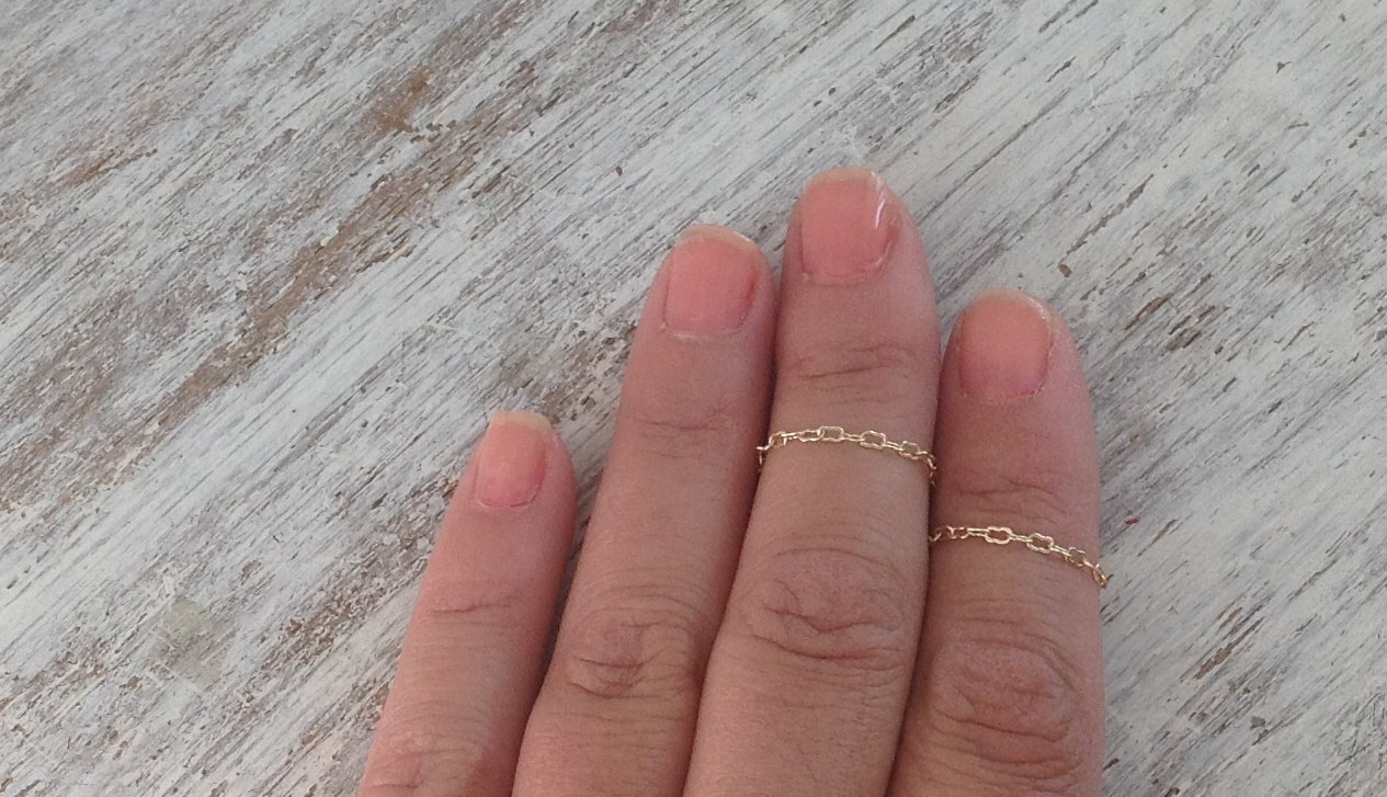 Gold Rings, Chain Knuckle Rings, Stacking Gold Rings, Knuckle Rings, Gold Rings, Thin Ring, Stackable Rings,1 Any Size A517