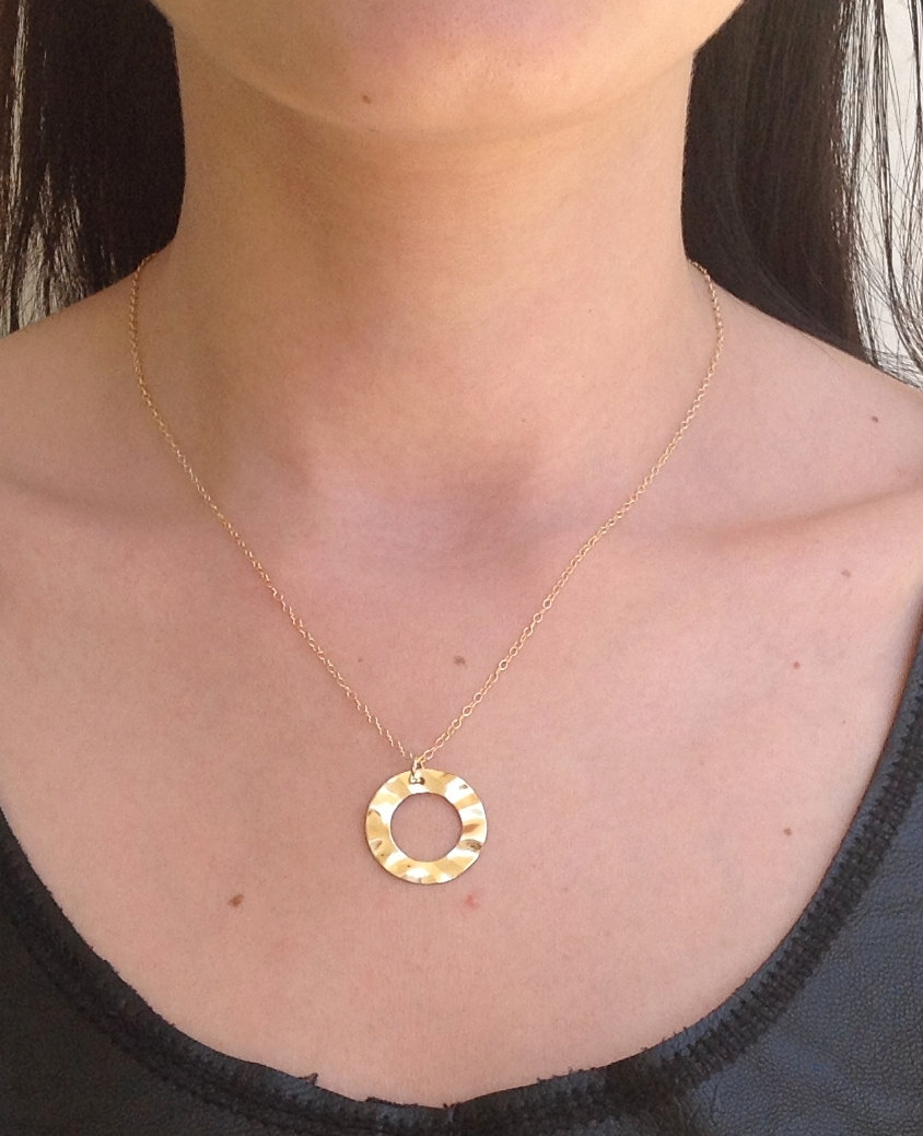 Gold Necklace, Circle Necklace, Simple Necklace, Everyday Necklace, Dainty Necklace,1 Friendship Necklace D36