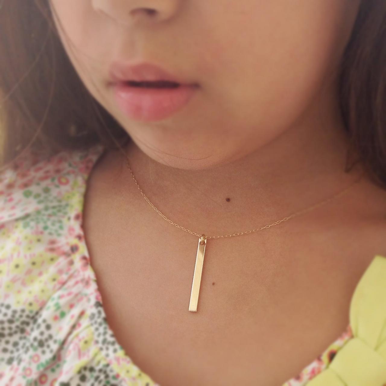 Gold Bar Necklace, Bar Necklace, Gold Bar Jewelry, Simple Necklace, Everyday Necklace D24