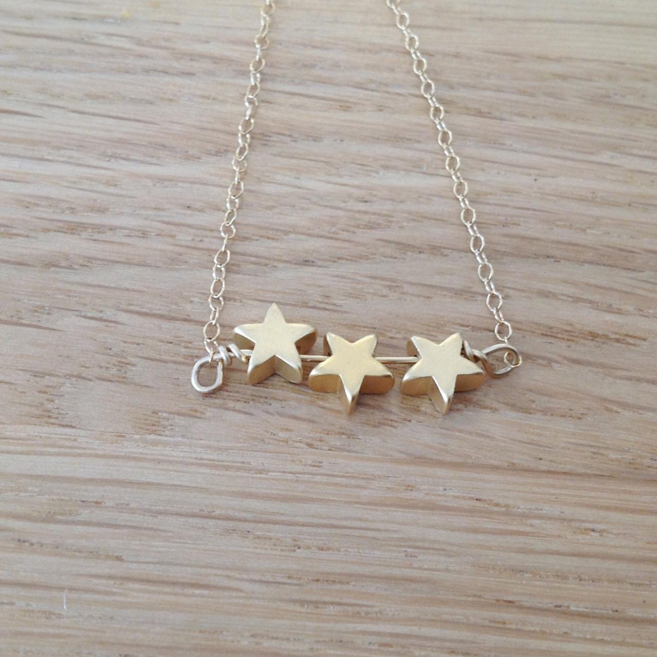 Star Necklace, Gold Necklace, Star Bead, Simple Necklace, Stars, Everyday Necklace, Tiny Gold Necklace, Petite Jewelry - D13