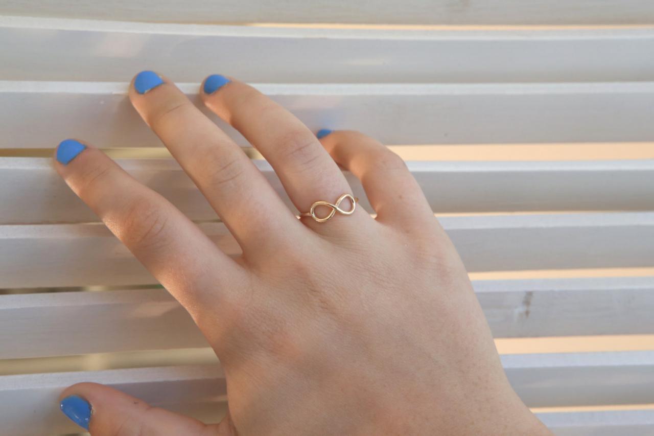 Infinity Ring, Above Knuckle Ring, Gold Infinity Ring, Mid Knuckle Rings, Small Gold Ring, Thin Rings, Gold Knuckle Rings - A1