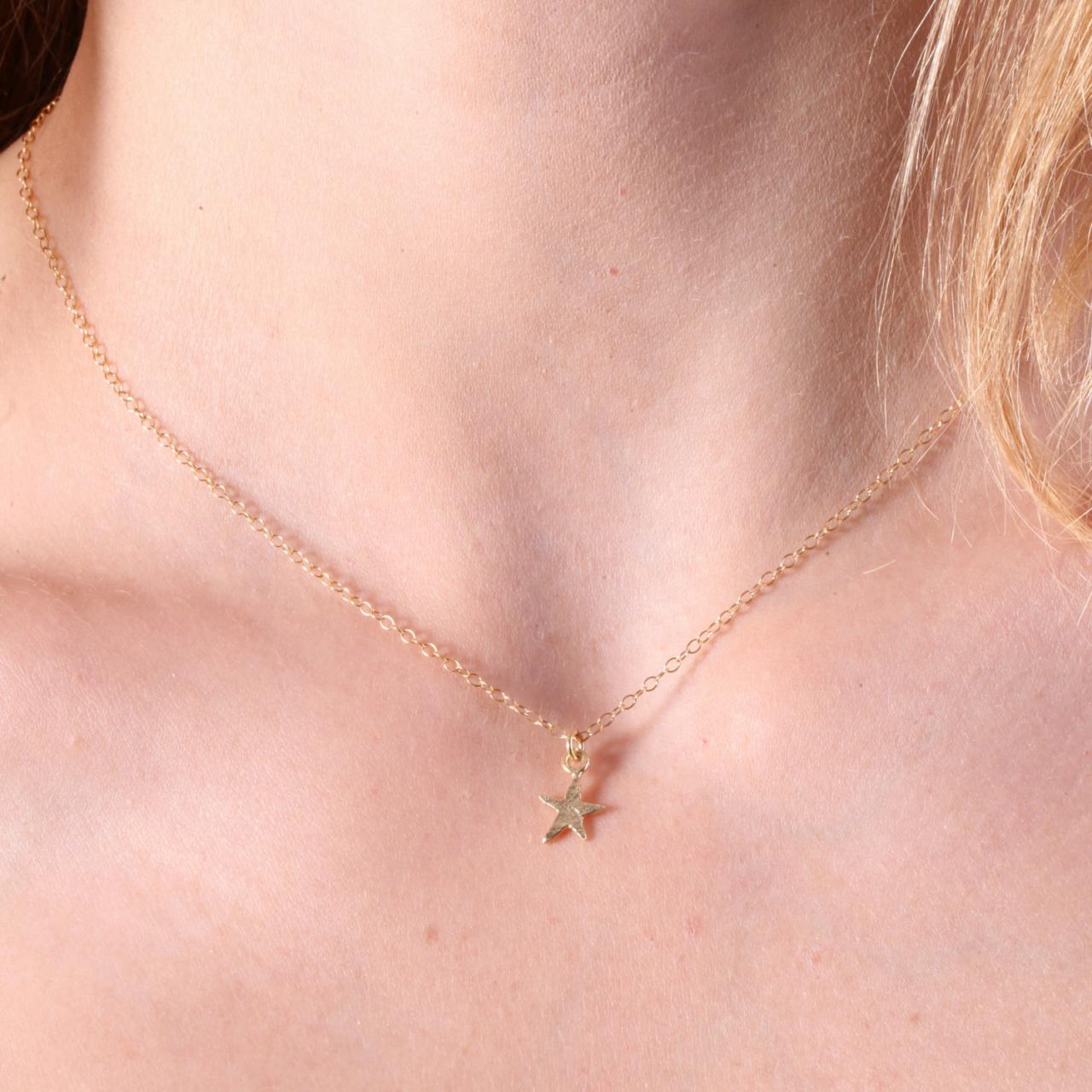 Gold Necklace, Gold Star Necklace, Tiny Star, Simple Necklace, Tiny Gold Necklace, Petite Jewelry D13