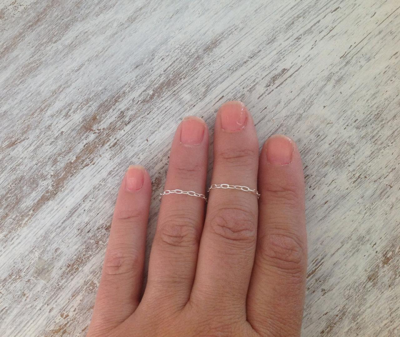 Silver ring, chain knuckle rings, stacking rings, knuckle rings, silver rings, thin ring, stackable rings, any size A536