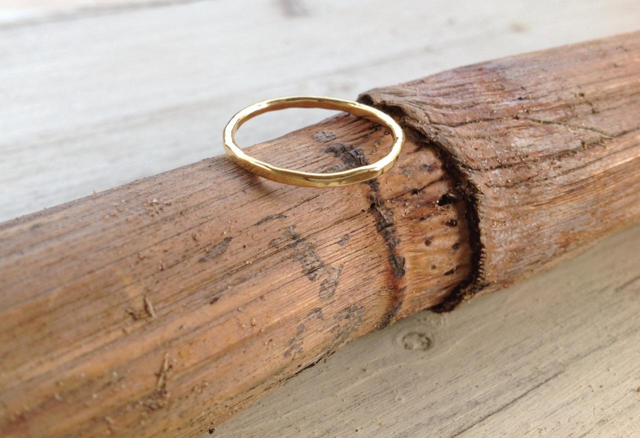 Stacking Rings, Gold Ring, Thin Gold Ring, Above Knuckle Ring, Hammered Ring, Simple Ring, Gold Knuckle Ring- Rb1