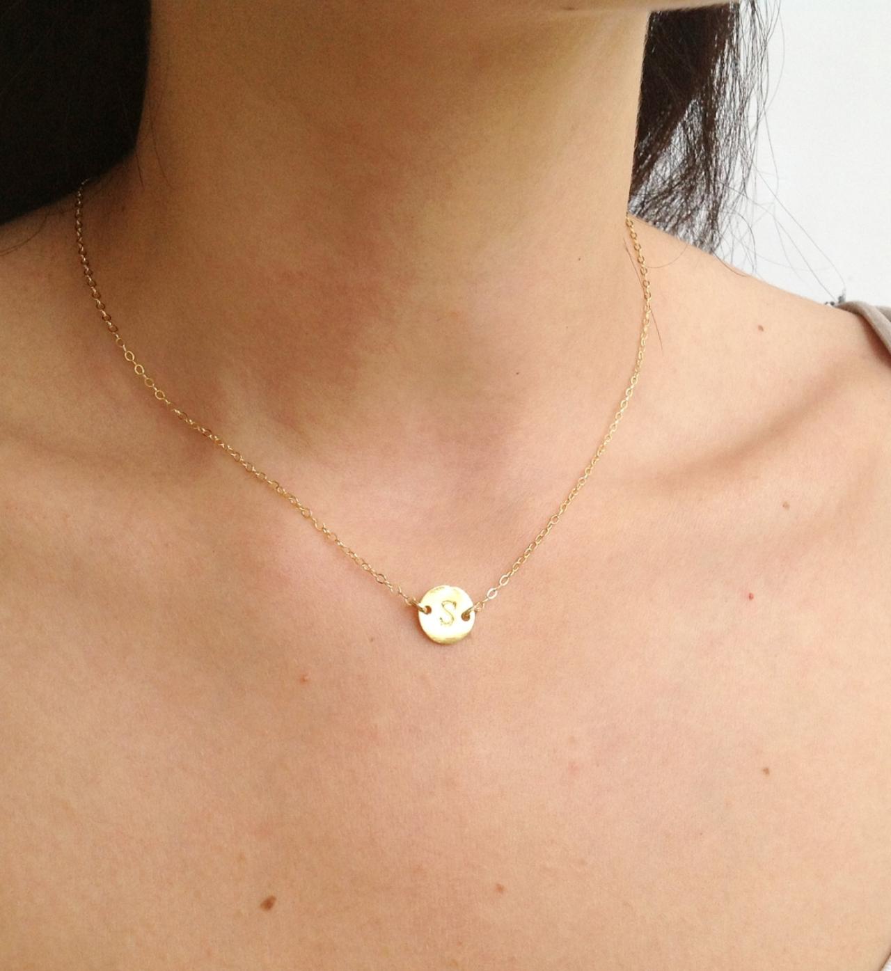 Initial Necklace, Initial Jewelry, Personalized Necklace, Gold Initial Necklace, Monogram Necklace, Friendship, 14k Gold Filled -537