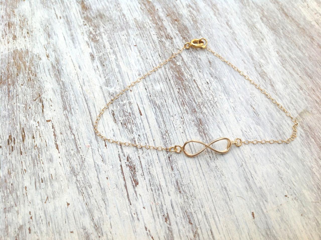Gold Anklet, Infinity Anklet, Simple, Infinity Jewelry, Delicate Bracelet, Gold Infinity, Goldfilled -520