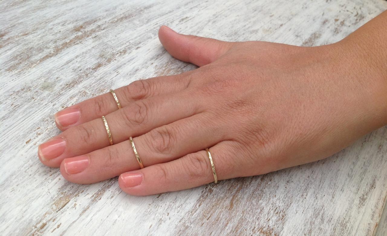 Stacking Rings, Gold Ring, Stacking Gold Ring, Knuckle Rings, Thin Gold Ring, Hammered Ring, Tiny Ring, Gold Knuckle Rings -522/4