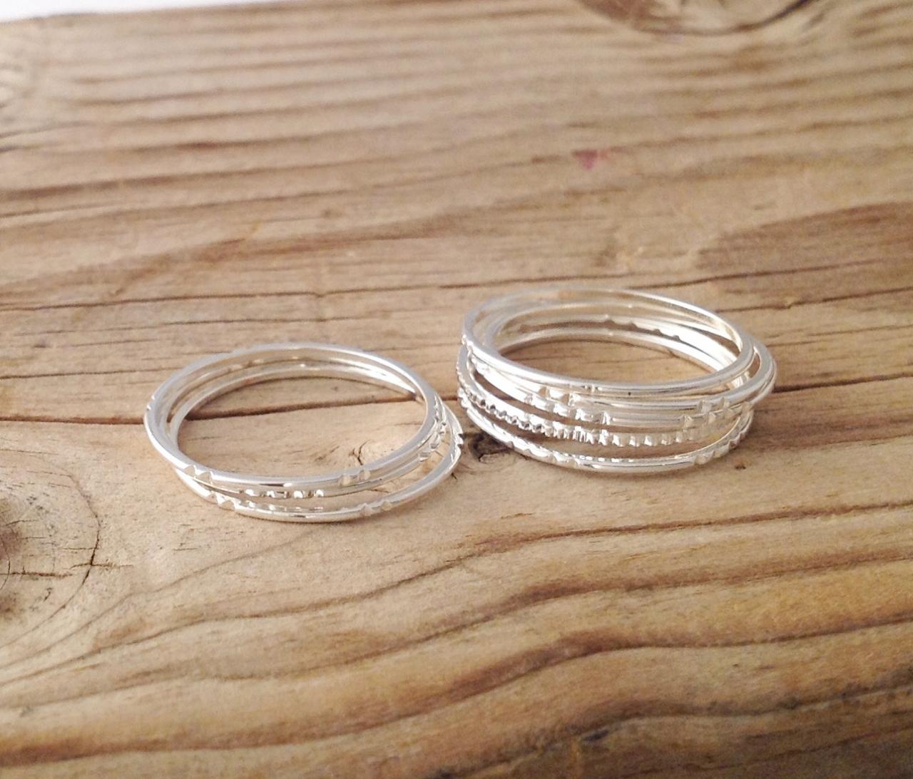 5 Gold rings, Stacking ring, silver rings, stacking gold rings, knuckle rings, thin ring, hammered ring, tiny ring 8881