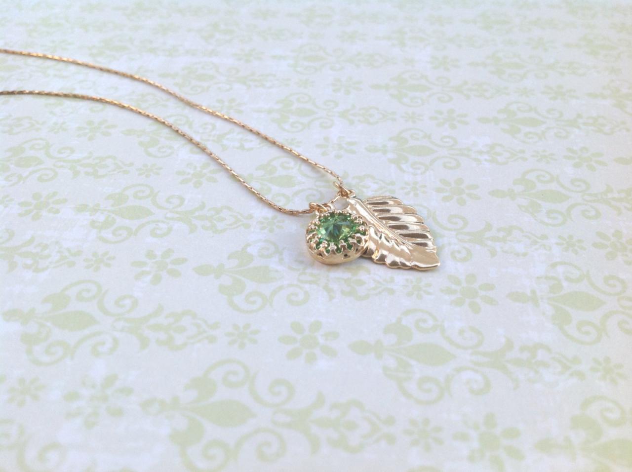 -gold Necklace, Classic Jewelry, Green Necklace, Dainty Necklace, Green And Gold, Summer, Gold F ...