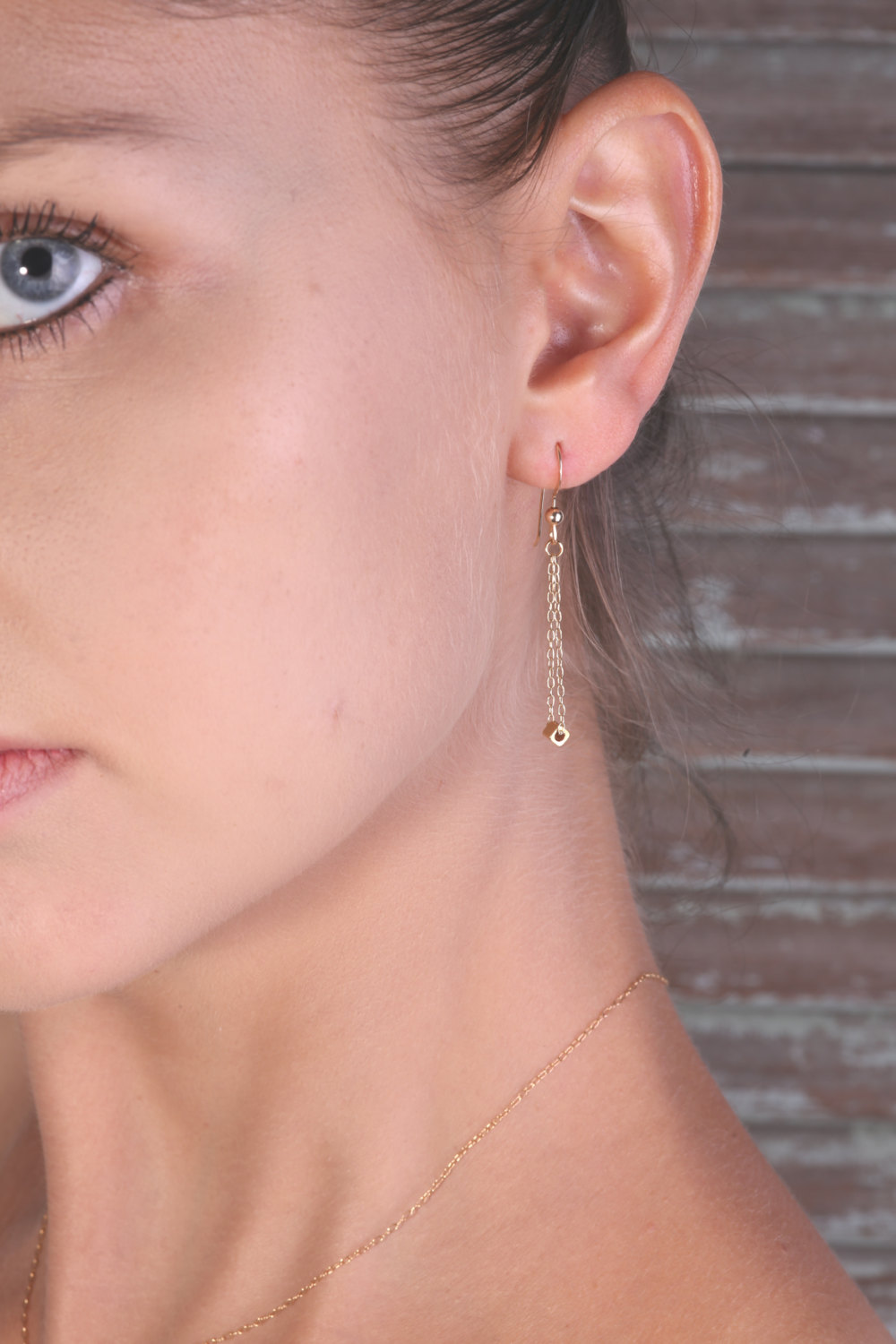 Gold Earrings, Petite Earrings, Dainty Gold Earrings, Wedding Earring, Classic Jewelry, Bridesmaid Earrings, Dangle Earrings 632