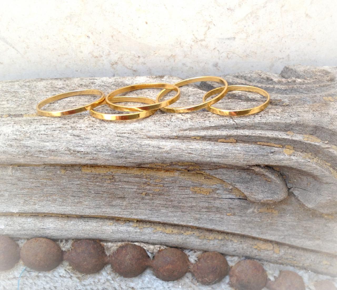 4 Gold Rings, Stacking Rings, Knuckle Rings, Thin Ring, Tiny Ring, Gold Knuckle Rings, Set Of Knuckle Rings, Wire Ring - 6611