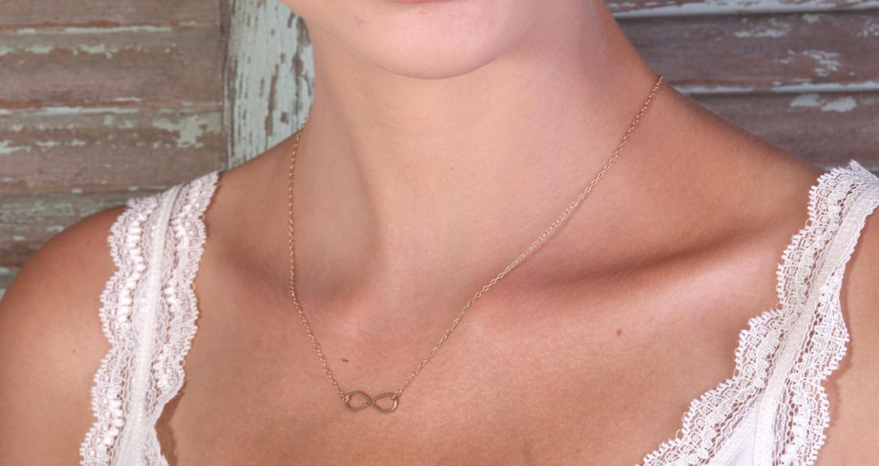 infinity necklace,infinity jewelry, Gold necklace, delicate necklace, gold infinity, gold filled , 613