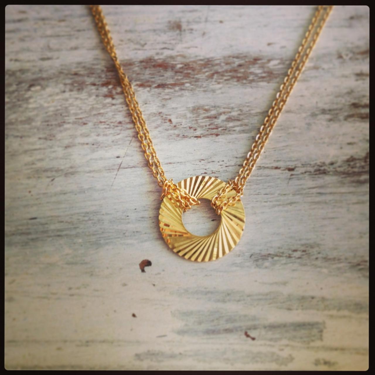 - Gold Necklace, Gold Circle Necklace, Friendship Necklace, Eternity Necklace, Simple Gold Necklace 6636