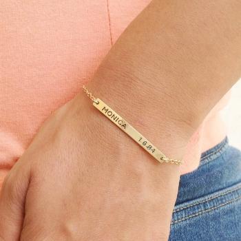 Nameplate bracelet - personalized bar bracelet - gold nameplate bracelet - custom bar bracelet - gold filled bracelet B016