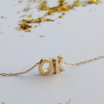 Gold Necklace, Initial Nec..